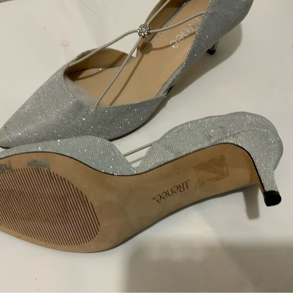 New J Renee Women's Veeva Pointed Toe Pumps Size 8 M Silver Glitter Fabric - Picture 5 of 8